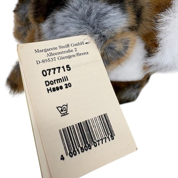 Steiff Dormili Rabbit Hare 20 Plush 077715 Mohair Look Germany Vintage Ear Tag - Picture 5 of 10